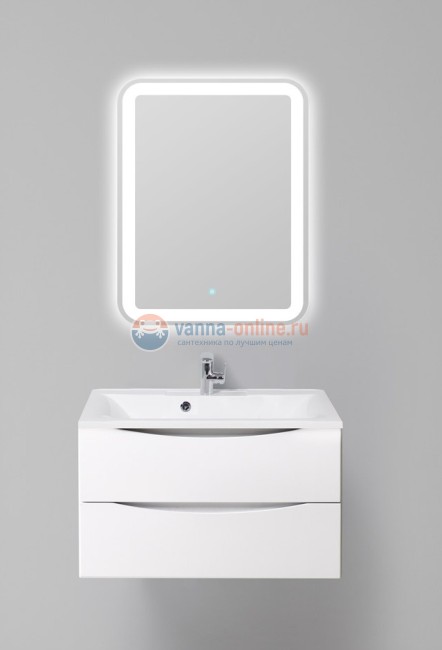 Тумба с раковиной BelBagno Marino MARINO-700-2C-SO-BL-P, 70х45х55 см, Bianco Lucido - белый глянец