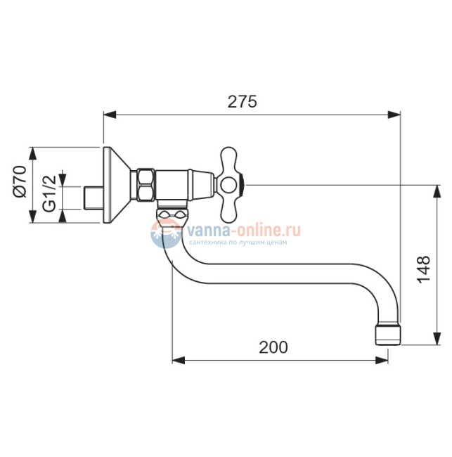 Смеситель Vidima РЕТРО (Retro) BA122AA для раковины, настенный, поворотный излив, хром Смеситель Vidima РЕТРО (Retro) BA122AA для раковины, настенный, поворотный излив, хром