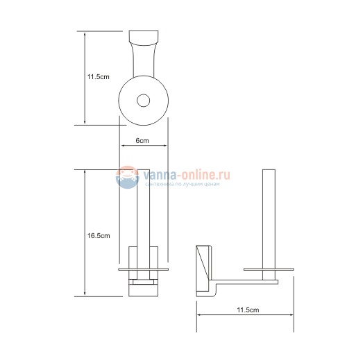 Держатель для туалетной бумаги WasserKRAFT Exter К-5297 вертикальный