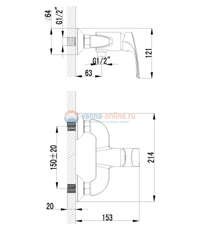 Смеситель Lemark plus Shape LM1703C для душа Смеситель Lemark plus Shape LM1703C для душа
