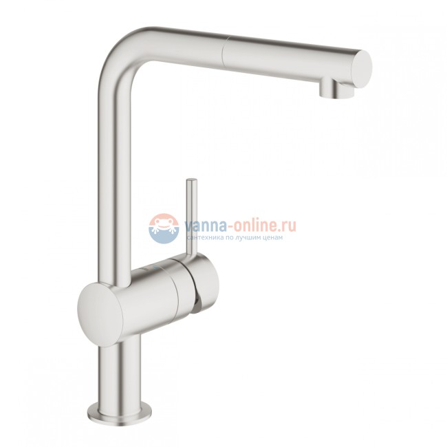 Смеситель Grohe MINTA 32168DC0 для кухни с выдвижным изливом, суперсталь