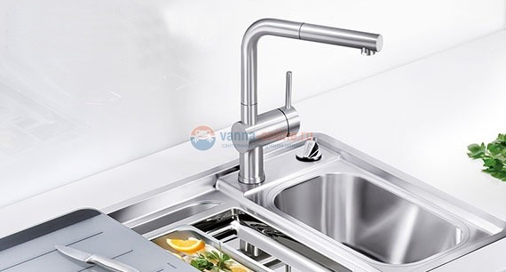 Смеситель Grohe MINTA 32168DC0 для кухни с выдвижным изливом, суперсталь