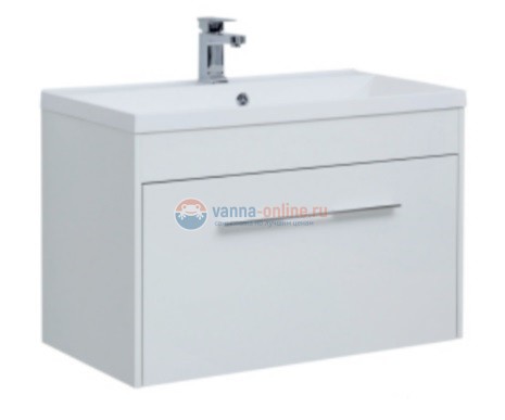 Тумба под раковину Aquanet Августа 00210030 90 см подвесная, цвет белый