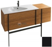 Тумба под раковину Jacob Delafon Nouvelle Vague 145 EB3037RU-274, 3 ящика, с выступом, цвет - черный глянцевый