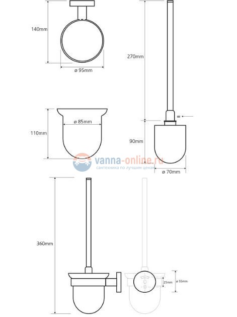 Комплект аксессуаров Bemeta Omega 6 204601, 6 предметов Комплект аксессуаров Bemeta Omega 6 204601, 6 предметов
