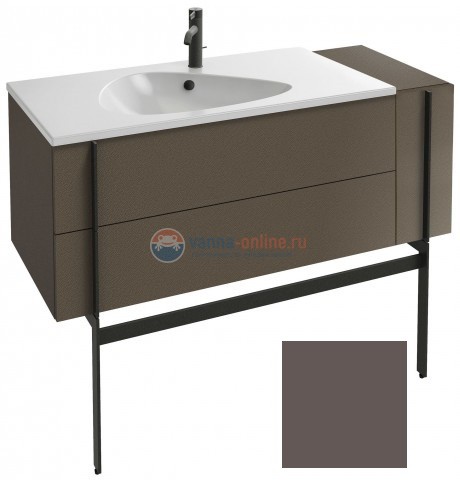 Тумба под раковину Jacob Delafon Nouvelle Vague 120 EB3034-M65, 3 ящика, с выступом, цвет - светло-коричневый матовый