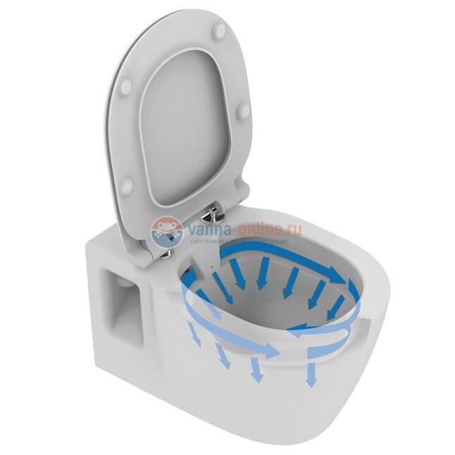 Безободковый подвесной унитаз Ideal Standard CONNECT Rimless E814901