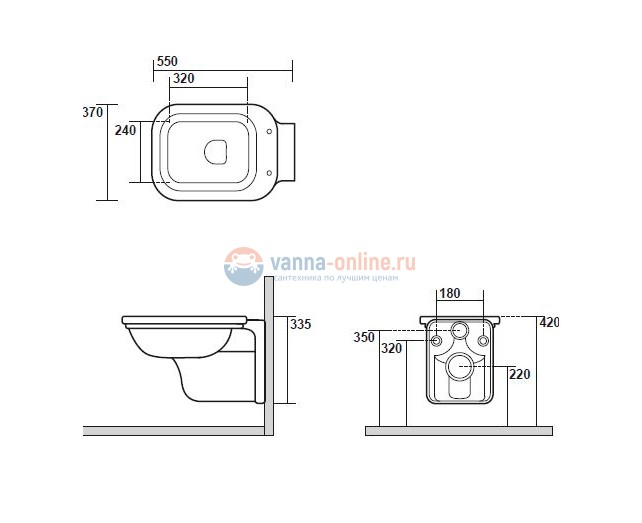 Подвесной унитаз Kerasan Waldorf 411501bi Подвесной унитаз Kerasan Waldorf 411501bi