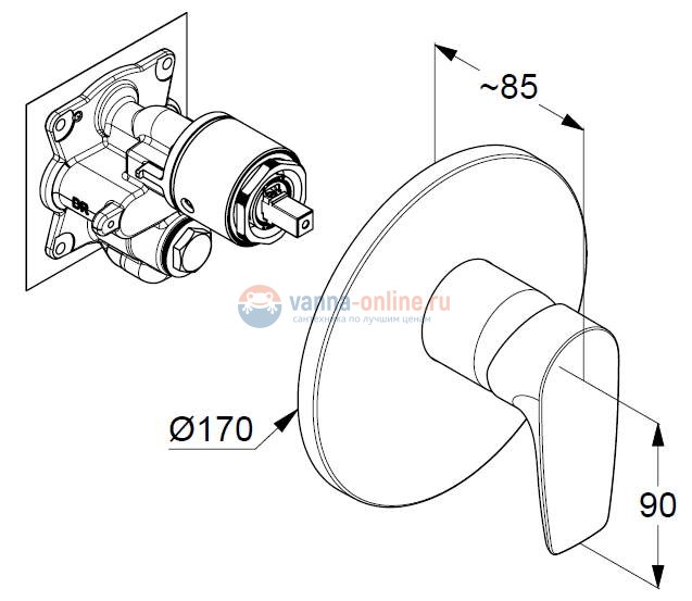 Смеситель для душа Kludi Pure&Solid 346550575