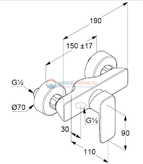 Смеситель для душа Kludi Pure&Style 408410575