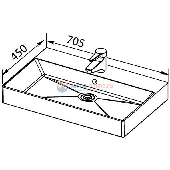 Мебельная раковина Aquanet Sanovit 70 SLIM SYNERGY 00198207