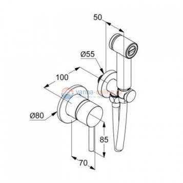 Гигиенический душ Kludi Zenta SL 489990565 со смесителем