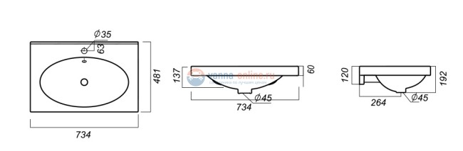 Раковина Sanita Luxe Next 70 NXT70SLWB01