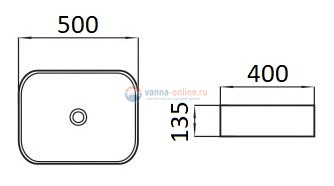 Раковина CeramaLux Серия MNC 190 накладная, под камень Раковина CeramaLux Серия MNC 190 накладная, под камень