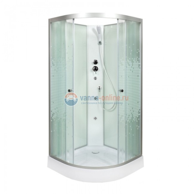 Душевая кабина Deto L 908 N 80 x 80 см, без крыши, с гидромассажем