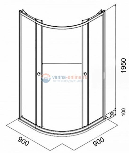 Душевой уголок Parly Z91, 90 х 90 см, стекло матовое узорчатое