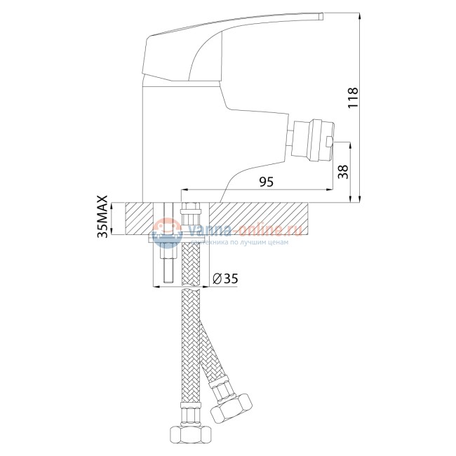 Смеситель Rossinka D40-51 для биде Смеситель Rossinka D40-51 для биде