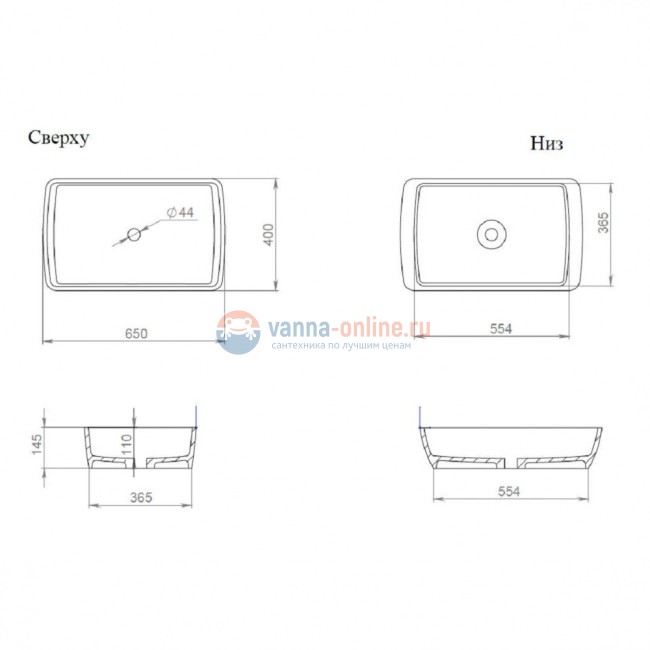 Раковина накладная Salini Gloria 311, 65 x 40 x 14,5 см, из материала Solix, матовая белая