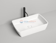 Раковина накладная Salini Gloria 311, 65 x 40 x 14,5 см, из материала Solix, матовая белая