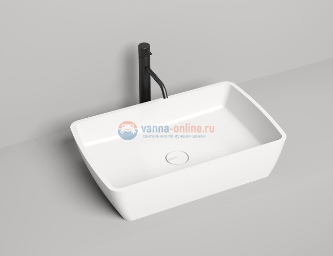 Раковина накладная Salini Gloria 311, 65 x 40 x 14,5 см, из материала Solix, матовая белая