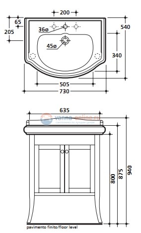 Тумба под раковину Kerasan Retro 734940