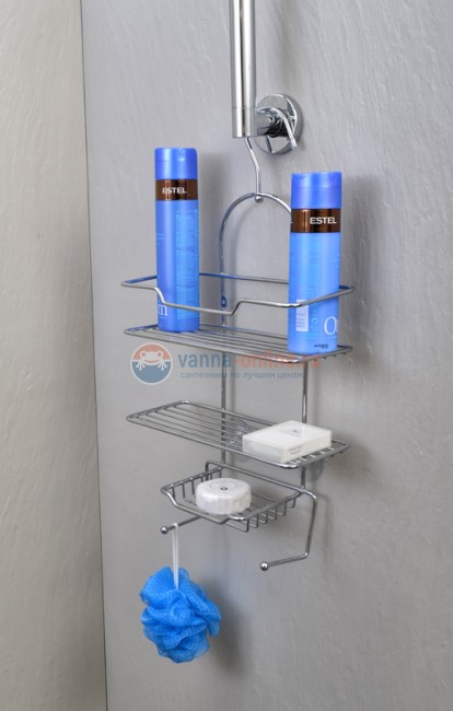 Полка прямоугольная Fixsen FX-870 трехэтажная, хром Полка прямоугольная Fixsen FX-870 трехэтажная, хром