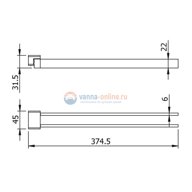 Полотенцедержатель поворотный Langberger Vico 11308A Полотенцедержатель поворотный Langberger Vico 11308A