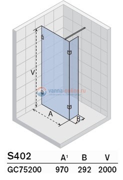 Неподвижная стенка Riho Scandic S-402 GC75200 100 х 200 см