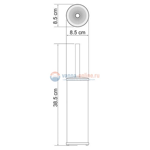 Ершик для унитаза WasserKRAFT K-1027WHITE, напольный, белый/хром