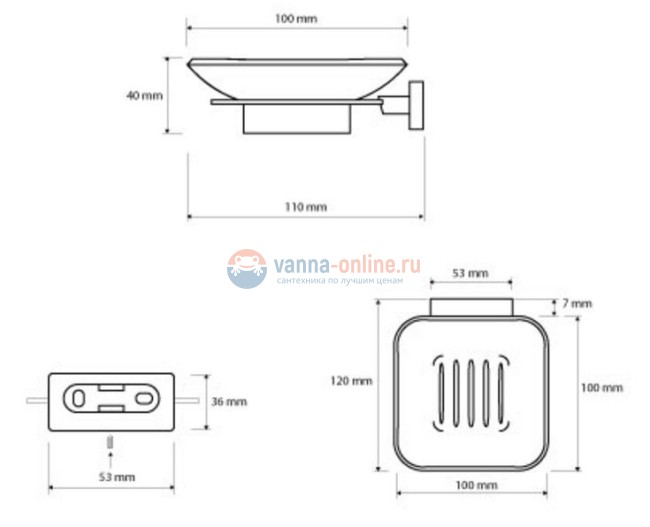 Мыльница Bemeta Niki 153108022 10 x 11 x 4 см настенная, хром