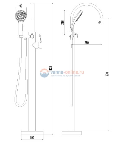 Смеситель Lemark Atlantiss LM3244C для ванны Смеситель Lemark Atlantiss LM3244C для ванны