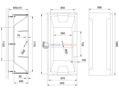 Акриловая ванна Royal Bath Triumph RB665102 185 х 87 см в сборе
