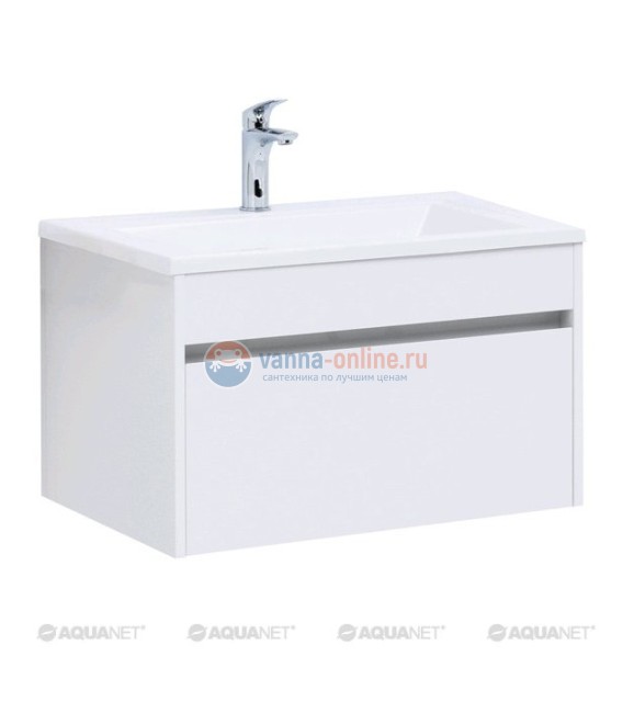 Тумба с раковиной Aquanet Токио 68 00236917 (подвесная, 1 ящик), цвет белый