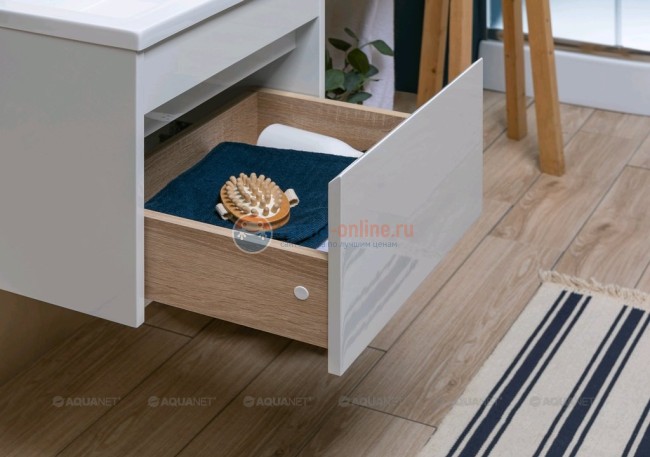 Тумба с раковиной Aquanet Токио 68 00236917 (подвесная, 1 ящик), цвет белый