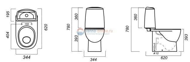 Унитаз компакт Sanita Luxe Best BSTSLCC01020522, крышка стандарт Унитаз компакт Sanita Luxe Best BSTSLCC01020522, крышка стандарт