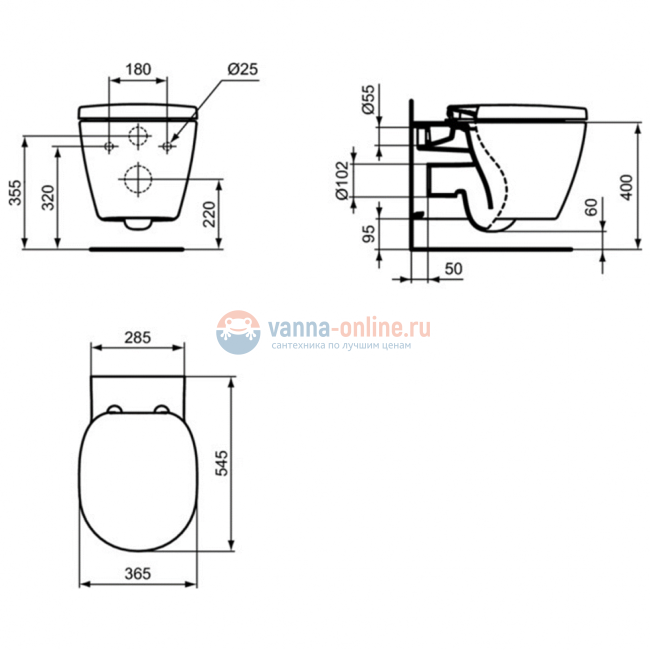 Инсталляция Ideal Standard с унитазом Connect AquaBlade E047901, сиденье микролифт, комплект (E212701)