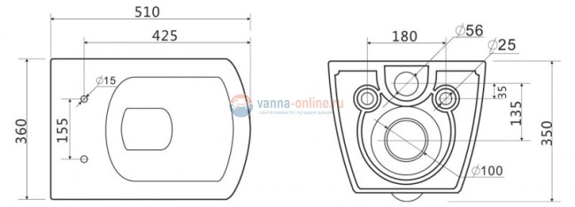 Подвесной унитаз BelBagno Carina BB514CHR, безободковый