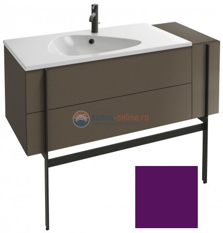 Тумба под раковину Jacob Delafon Nouvelle Vague 120 EB3034-F26, 3 ящика, с выступом, цвет - сливовый глянцевый Тумба под раковину Jacob Delafon Nouvelle Vague 120 EB3034-F26, 3 ящика, с выступом, цвет - сливовый глянцевый