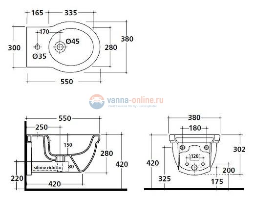 Биде Galassia Ethos 8440MNE подвесное