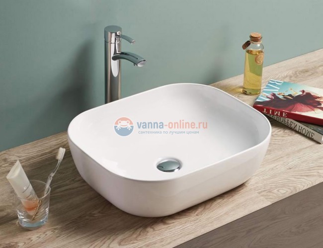 Раковина CeramaLux Серия N N 78104 накладная, белый