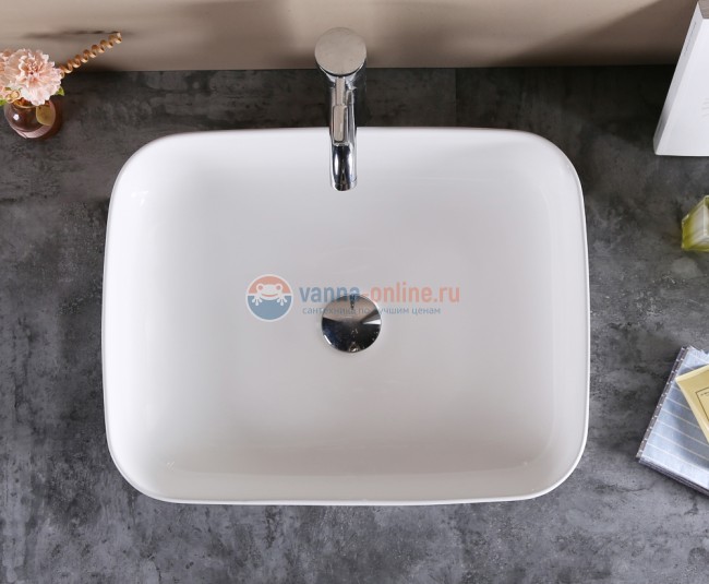 Раковина CeramaLux Серия N N 78104 накладная, белый