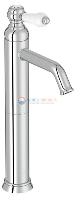 Смеситель Jacob Delafon Louise E24361-CP для раковины, высокий, без донного клапана, хром/белый Смеситель Jacob Delafon Louise E24361-CP для раковины, высокий, без донного клапана, хром/белый