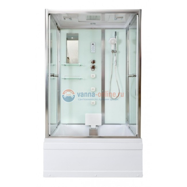 Душевая кабина Deto V1245, 120 x 90 см, с электрикой, гидромассажем, с сиденьем