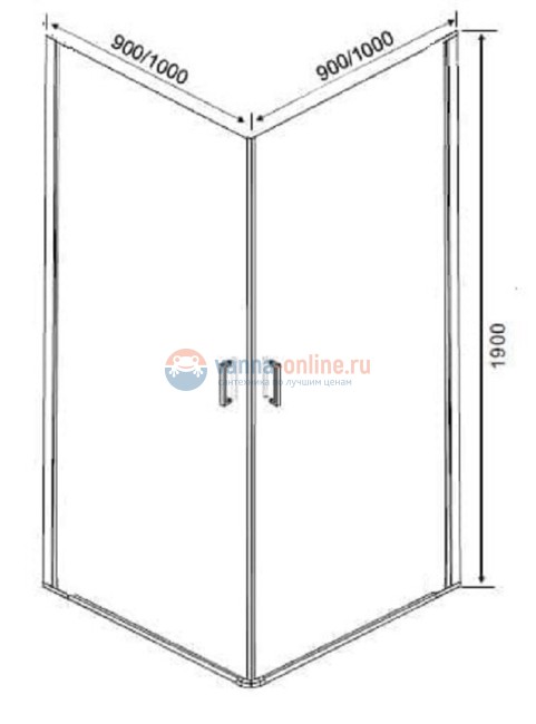 Душевой уголок Orange E04-090TCR, 90 х 90 см, стекла прозрачные, профиль хром