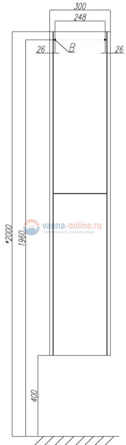 Шкаф-колонна Акватон Йорк, 1A171203YOAV0, белый/ясень фабрик