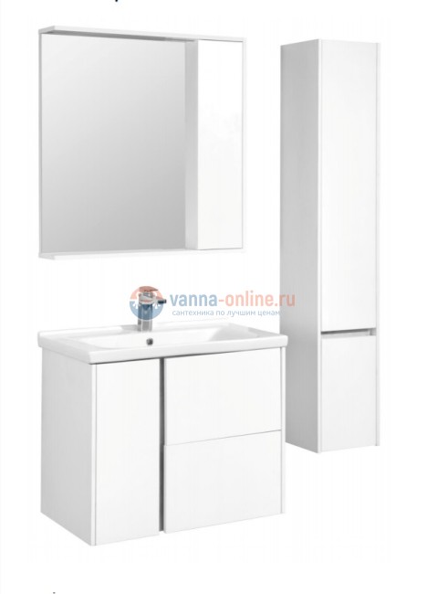 Зеркальный шкаф Акватон Стоун 1A228302SX010 80 x 83.3 см, с подсветкой, белый глянцевый Зеркальный шкаф Акватон Стоун 1A228302SX010 80 x 83.3 см, с подсветкой, белый глянцевый