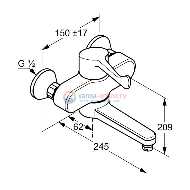 Смеситель Kludi Medi Care 3492 для раковины DN 15