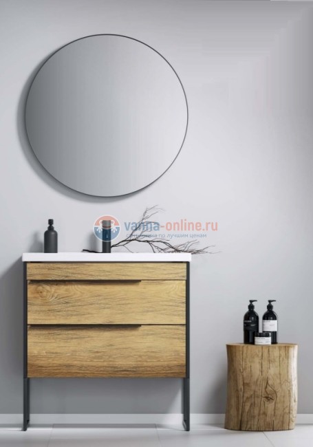 Тумба с раковиной Aqwella Fargo FRG0108DB 80 см с ящиками, дуб балтийский