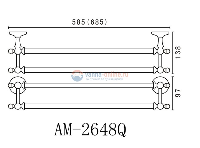 Двойной полотенцедержатель Art&Max Antic AM-2648Q
