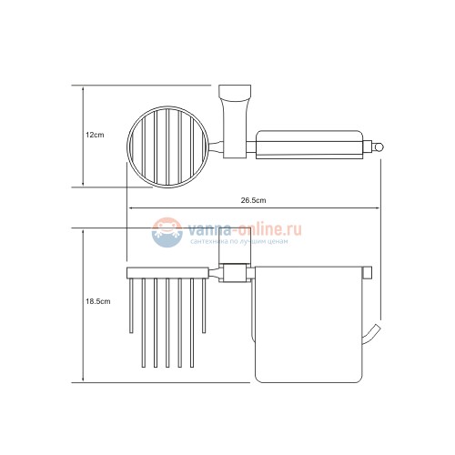 Держатель туалетной бумаги и освежителя воздуха WasserKRAFT Exter К-5259